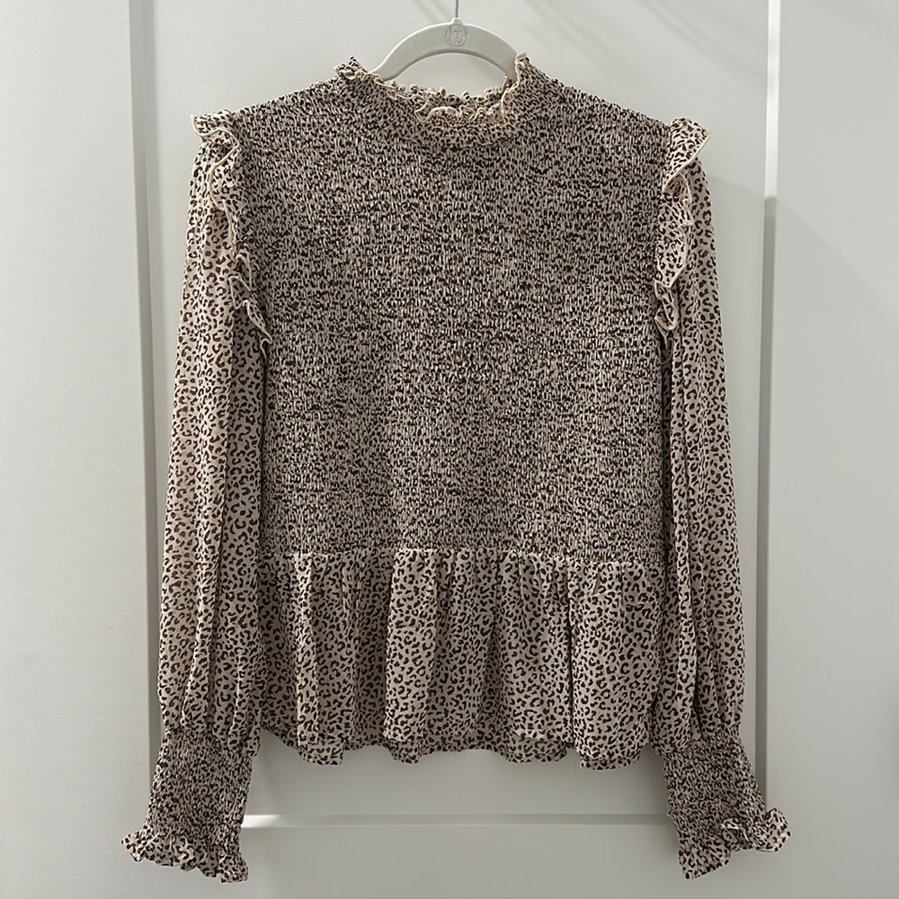 Ruched Leopard Print top